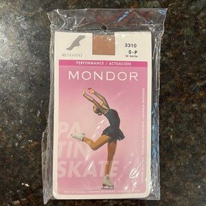 Mondor Ice Skating Tights size Small S-P 3310 Footed Suntan NWT